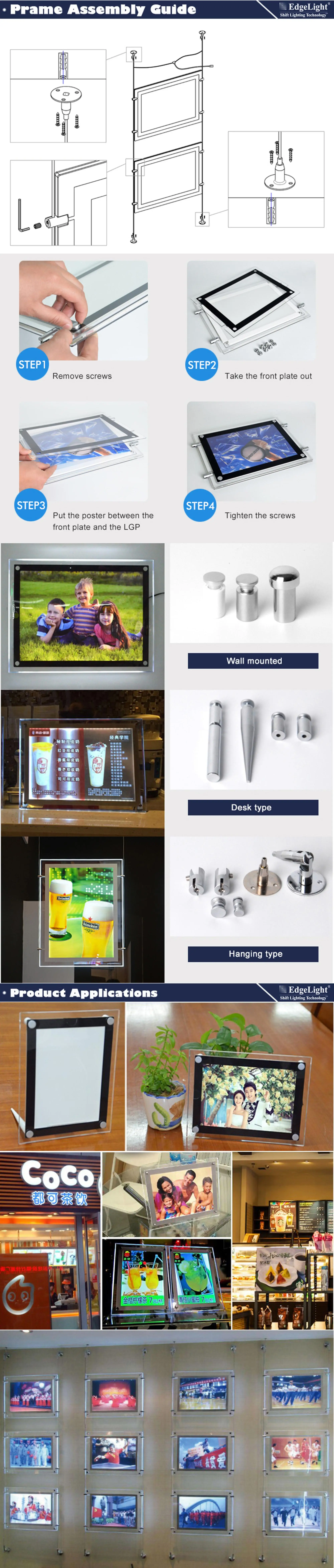 Super slim customized size advertising window led acrylic crystal box displays for real estate agent