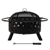 2019 new design fire pit Steel fire bowl with mesh cover log grate and poker