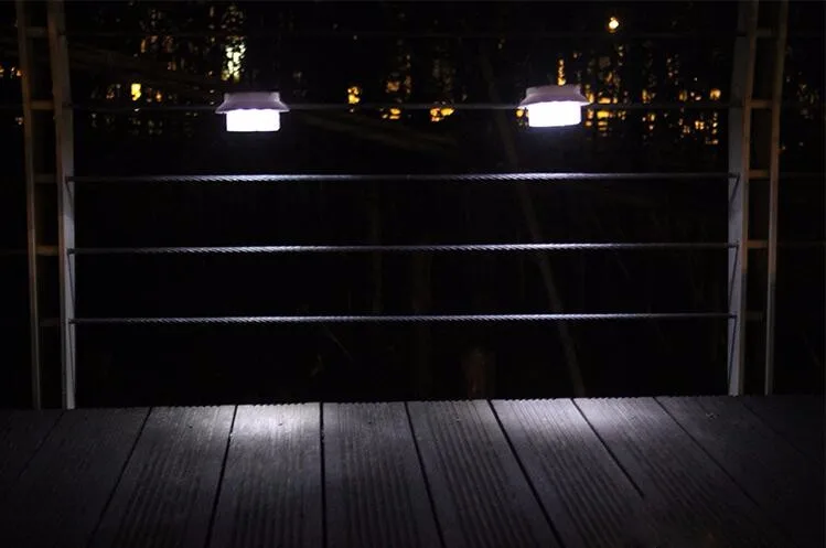 Outdoor Solar 3LED Security Landscape Garden Fence Light Lamp