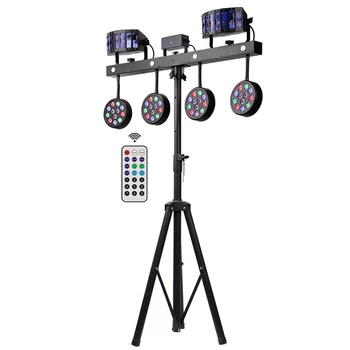 Professional Portable Dj Lights Disco Dj Equipment 4pcs 12x1w Rgbw 4in1 ...