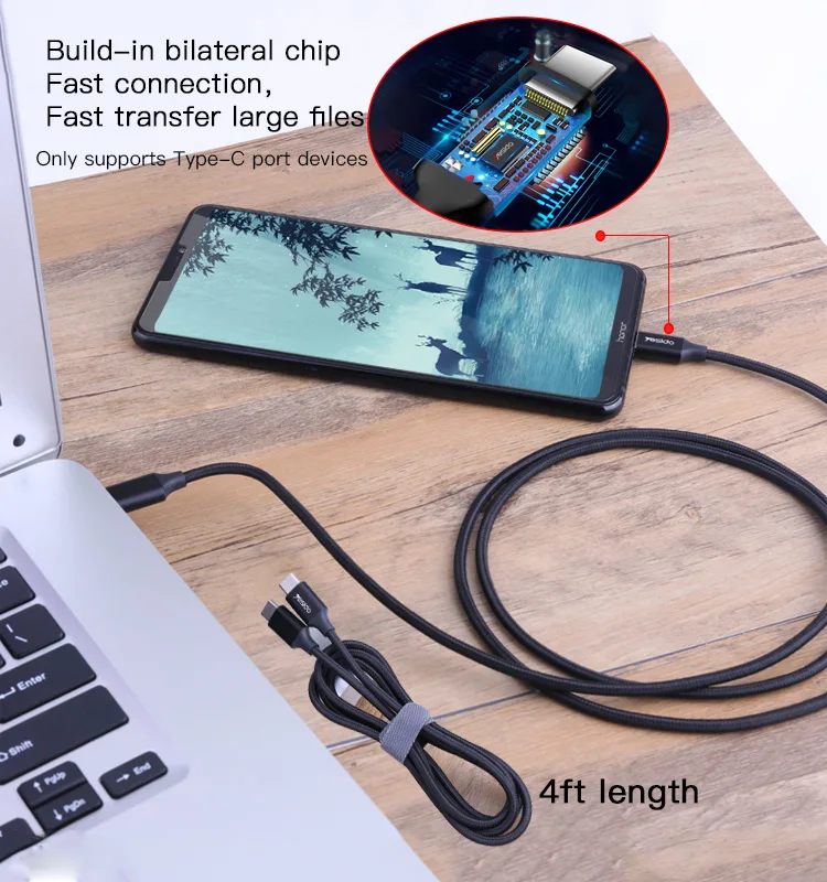 Drop Shopping Pd3.0 3A Type-C Data Cable High Density Nylon Braided Mobile Phone Data Cable