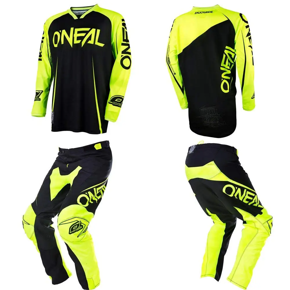 ONeal Element Shred Blue Adult motocross MX off-road dirt bike Jersey Pants combo riding gear set Pants W28 // Jersey Small