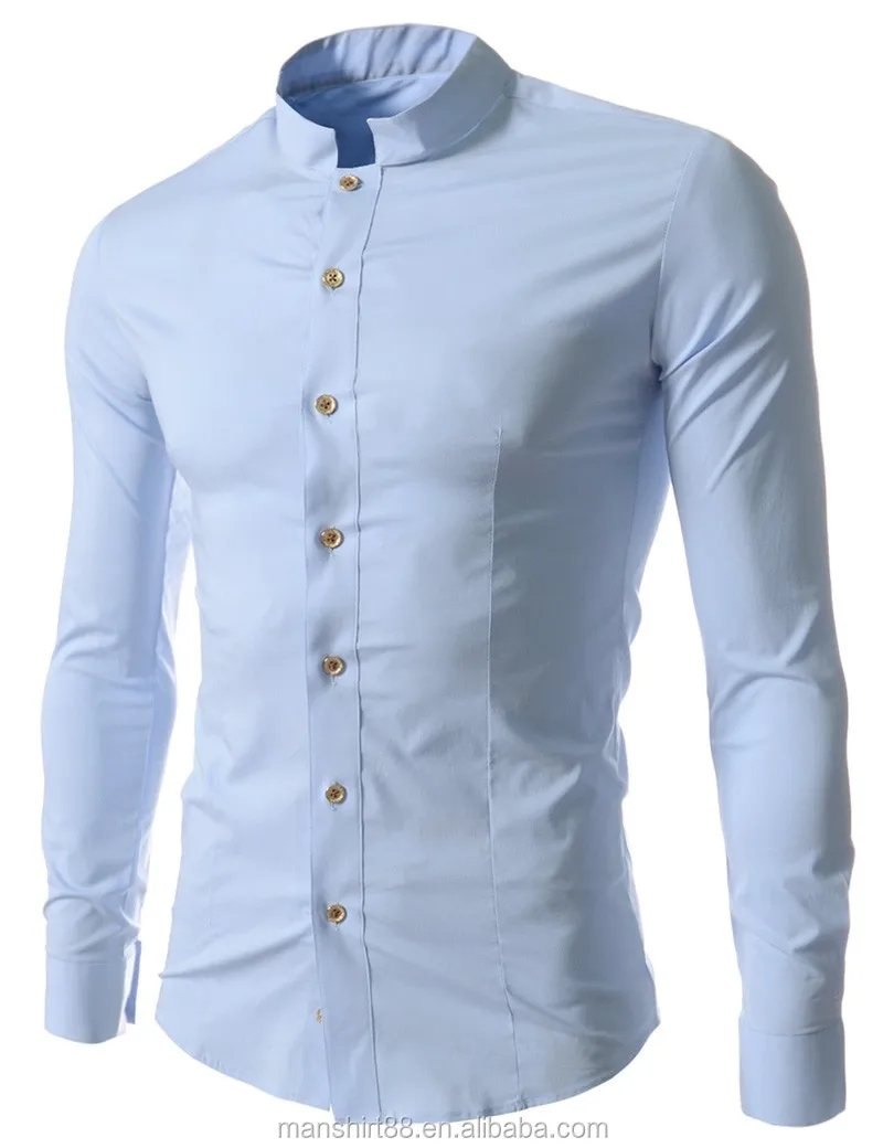 Desain Baju Terbaru Untuk Pria Mandarin Collar Slim Fit Mens Cotton