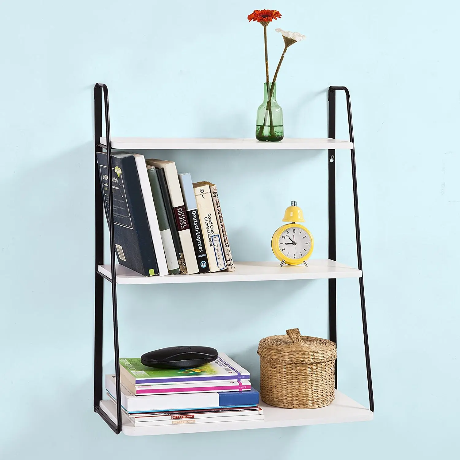 SoBuy Wall Shelves,Wall rack,Wall Cabinets ,Wall-Mounted Cabinets ,Storage Racks, Kitchen Rack, Living Room Wall Shelf (FRG176-W)