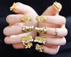 Gold bowknot bride false nail tips high quality 3d press on fake nails