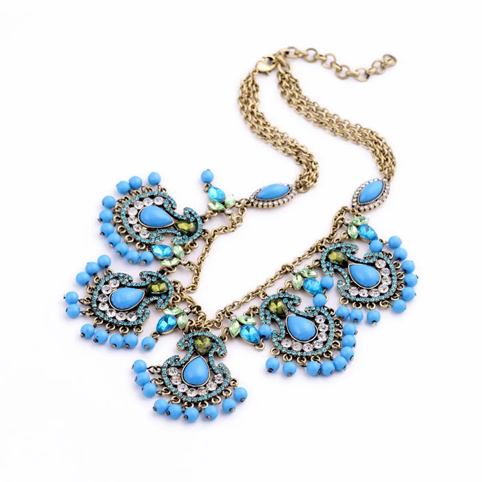 Preminium Designer Replica Jewelry Wholesale Aaa Replica Jewelry Blue Beaded Bold Necklace ...