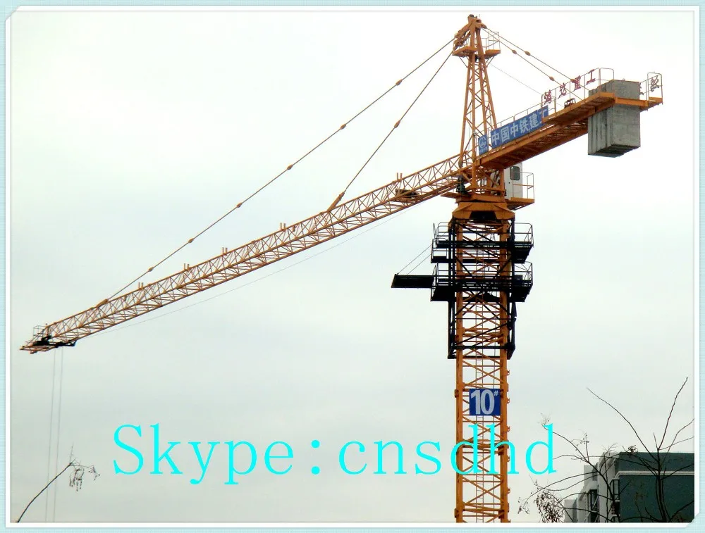 Hongda QTZ125F 10t tower crane with head and remote control frequency tower crane for sale