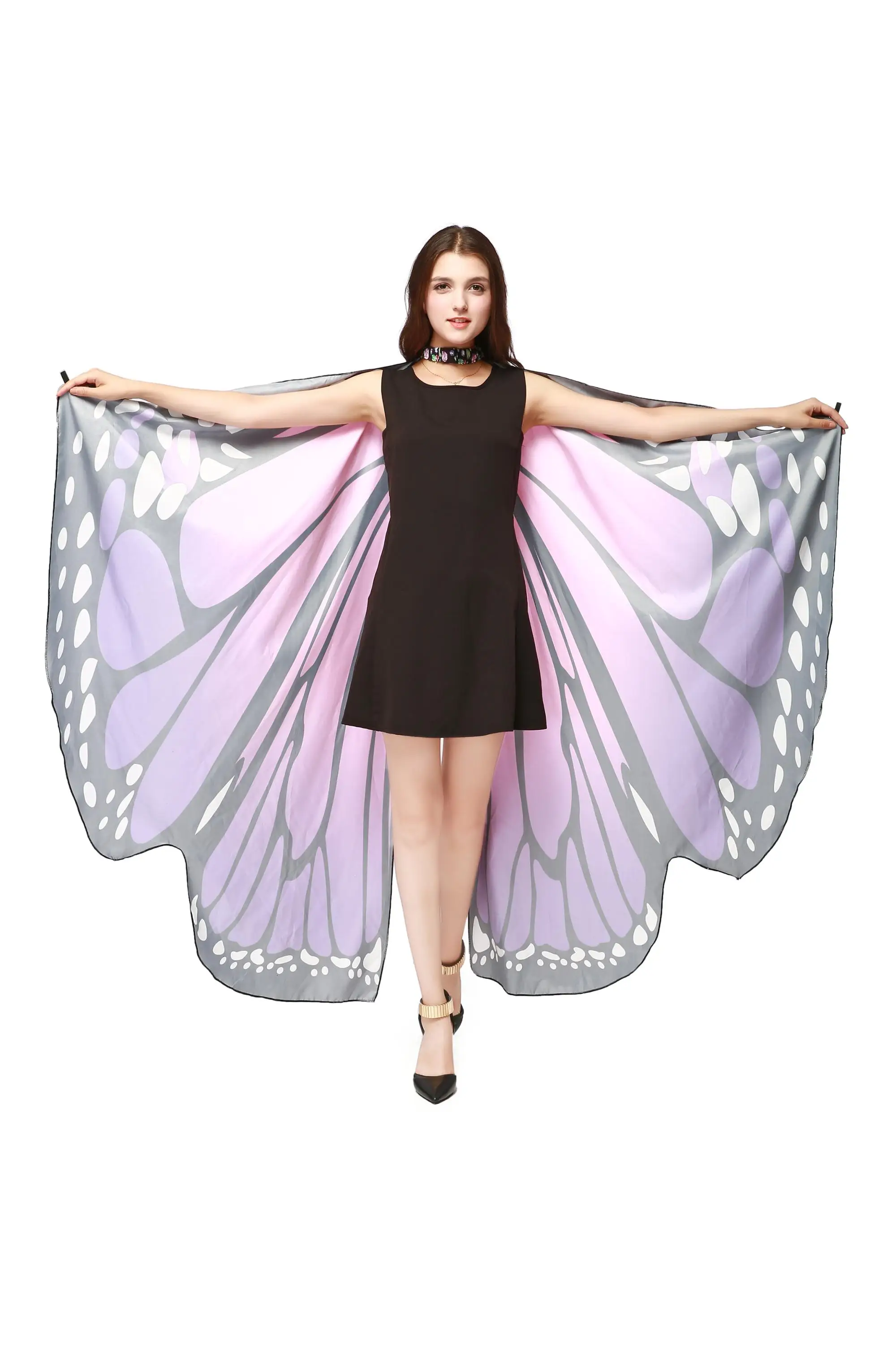 2017 New Kid Girl Halloween Butterfly Wings Shawl Cape Scarf Fairy Poncho Shawl Wrap Costume Accessory 