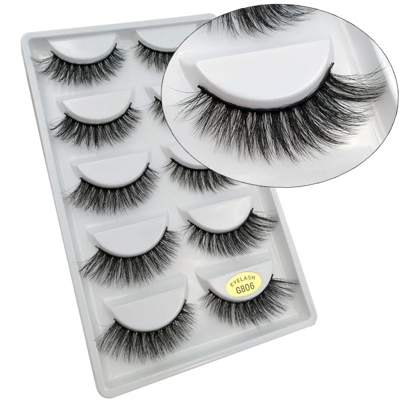 False Eyelashes 5 Pairs Luxurious 3d False Eye Lashes Cross Natural