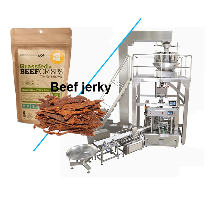 Automatic high accuracy dried meat biltong beef jerky packing machine
