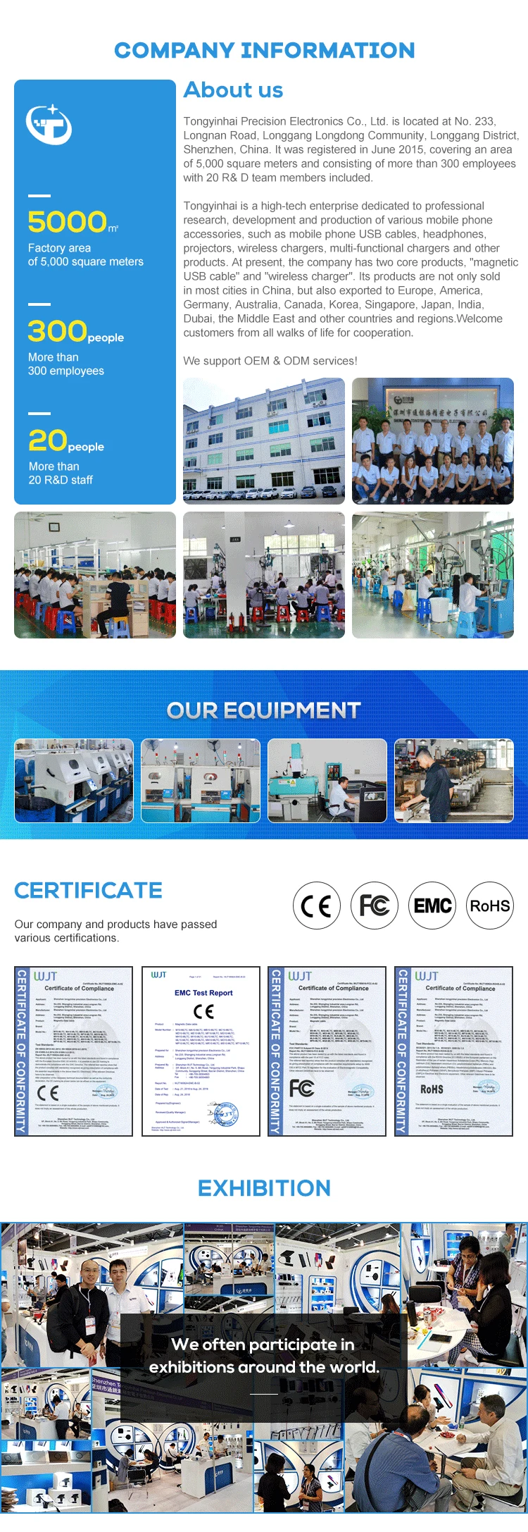 Tongyinhai Brand 3 In 1 Mobile Phone Magnetic Fast Charging usb cables With Nylon Braided Cables