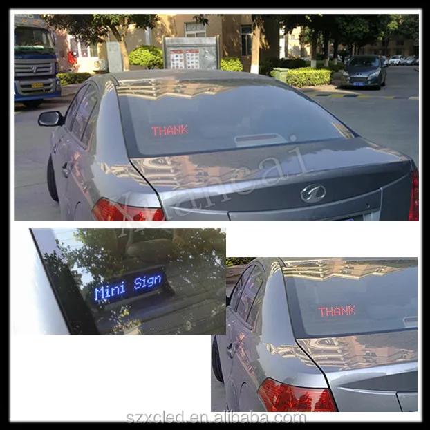 CE RoHS High brightness led 7*35dots car led signs rear window scrolling led car sign display