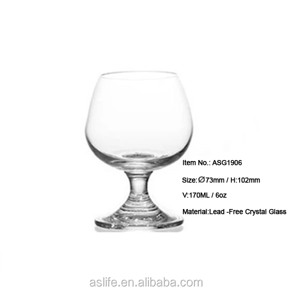 Asg1906170mlcc 6oz Hand Blown Cognac Wine Glasses Mini Size!cognac