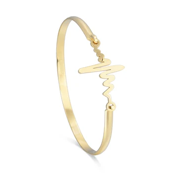Personality Heartbeat Bracelet Lightning Curve Adjule Bangle Personality Heartbeat Bracelet Lightning Curve Adjule Bangle