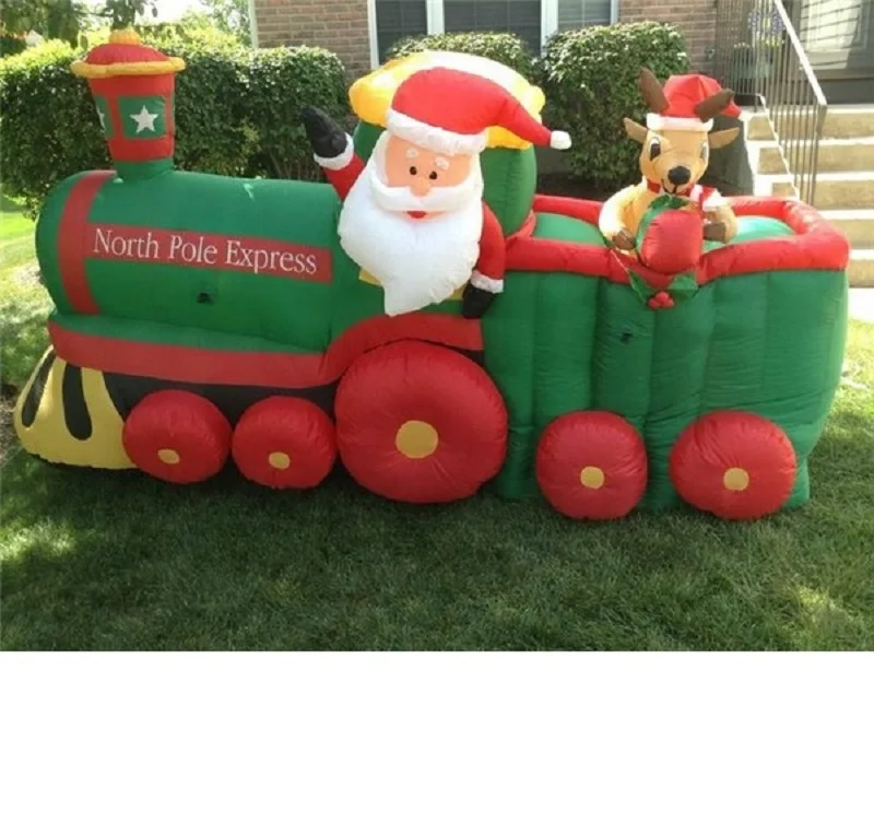 Outdoor Inflatable Train With Santa For Christmas Decoration  Buy