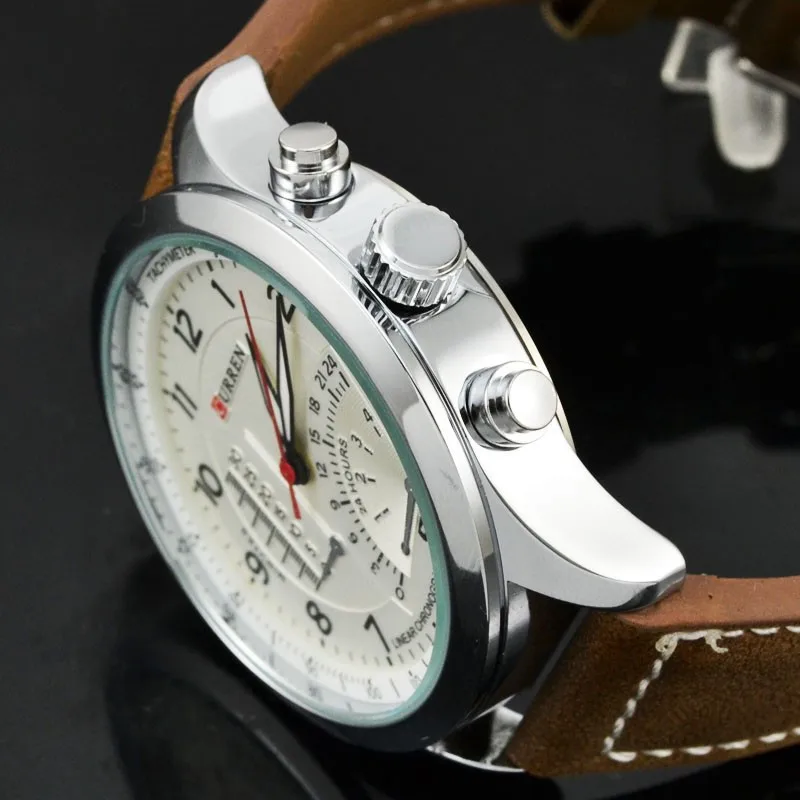 CURREN 8152 Men's Quartz Watches Top Brand Luxury Men Wristwatches Men Military Leather Sports Watch