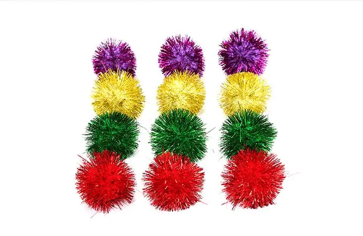 tinsel ball cat toy