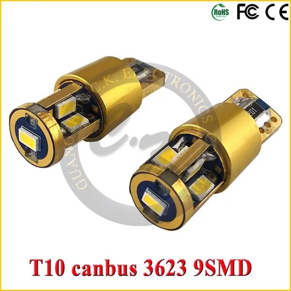 High quality led auto lighting T10 led canbus 9smd with samsung 3623 chip
