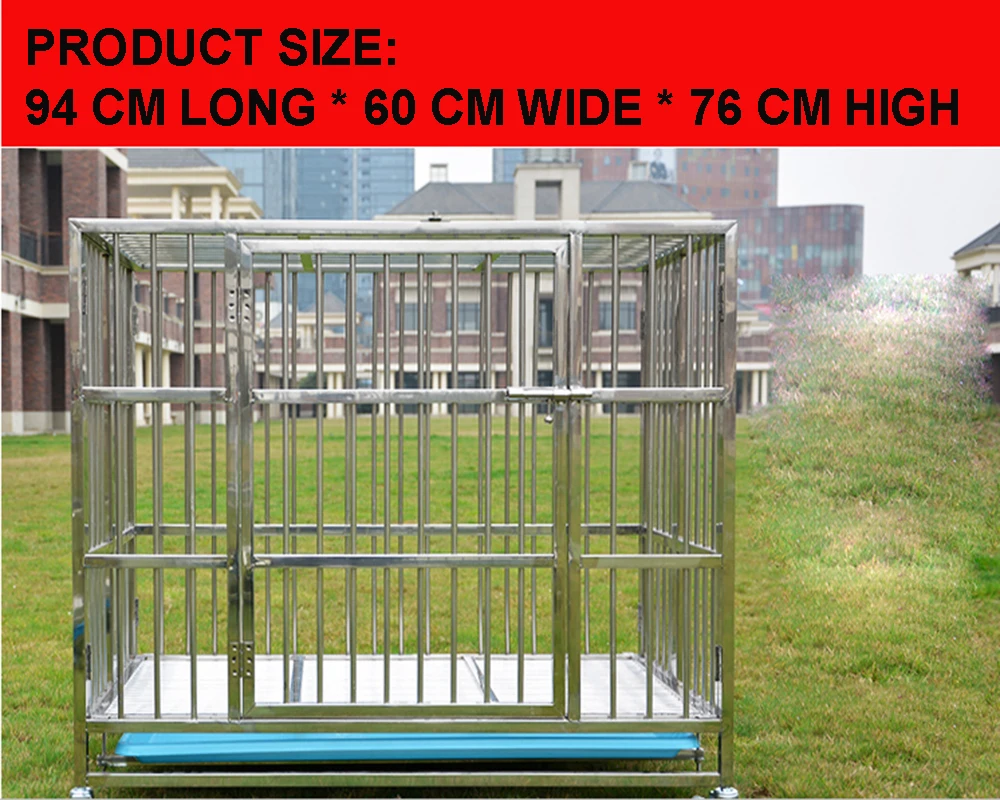 Wholesale Heavy Duty Stainless Steel Dog Cage,Large Double Foldable Dog