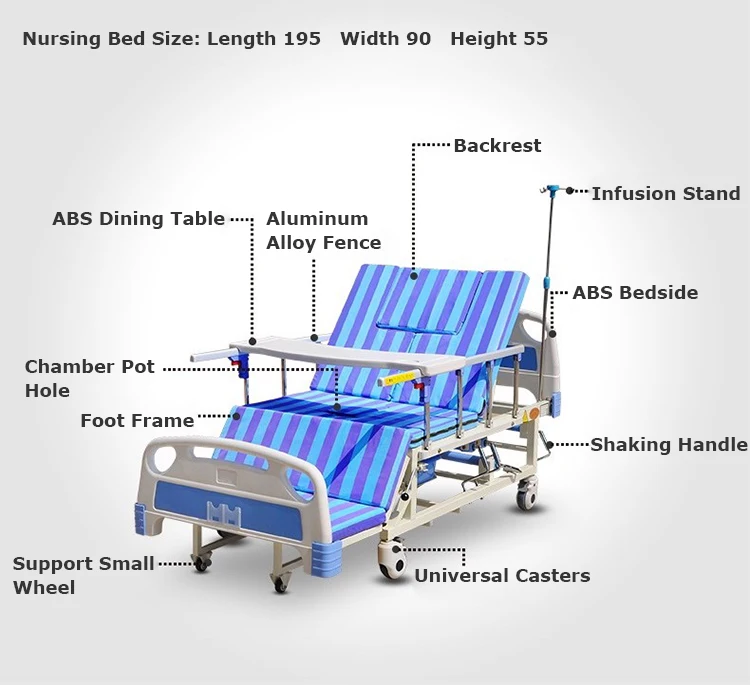 Lightweight Medical Clinitron Rolling Multiple Function Hospital Sick
