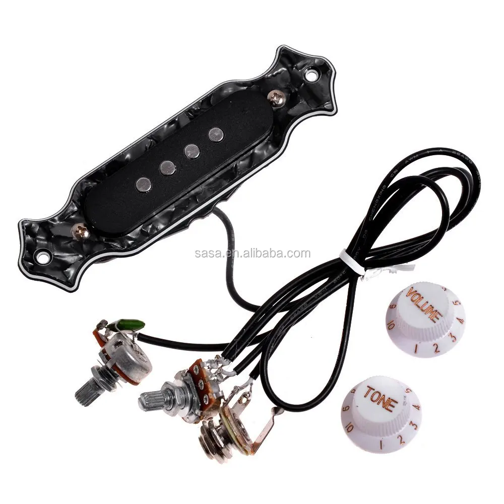 Pre Wired 4 String Single Coil Pickup Harness With Volume Andtone Potspearl Black4stbk Pbk Buy 4135