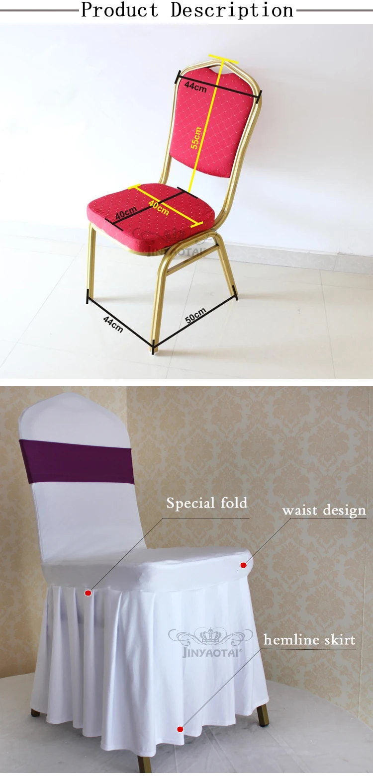 Plain Dyed Manufacter 100 Polyester Weeding Lycra Cheap White Chair