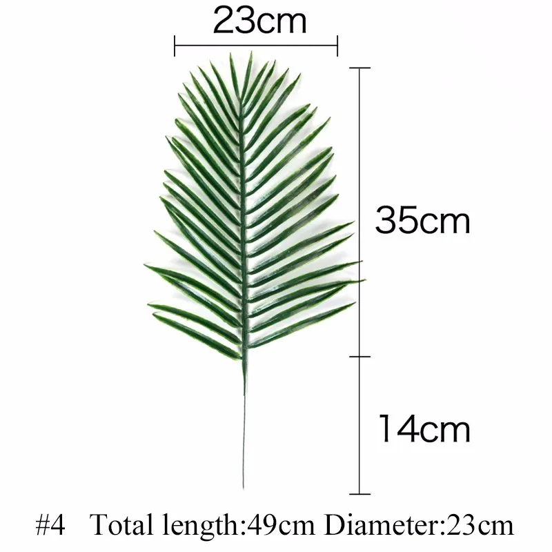 Zero Wholesale Lifelike Real Plastic Tropical Artificial Palm Leaves