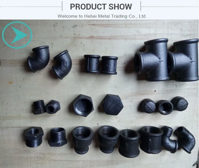 black malleable iron pipe fittings