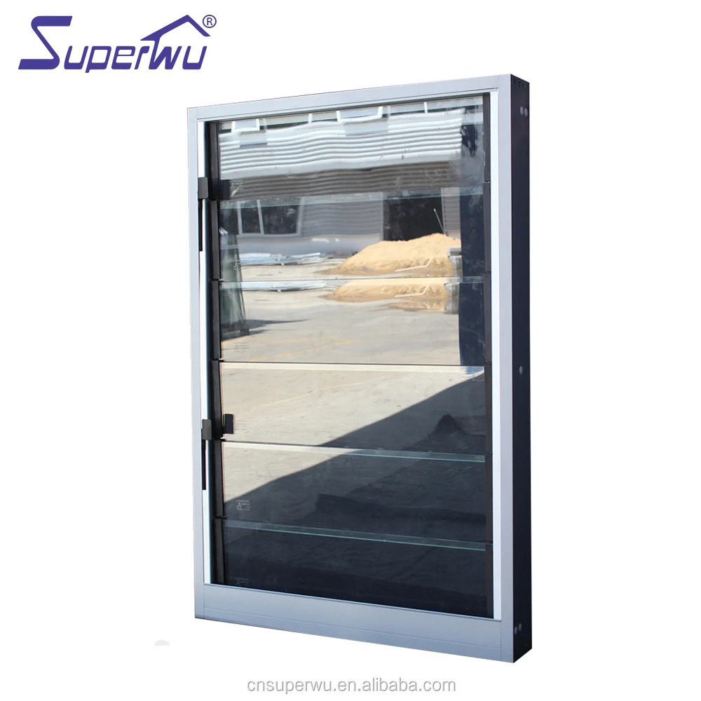 Australia popular design customized aluminum framed glass louvres protection of wind and rain