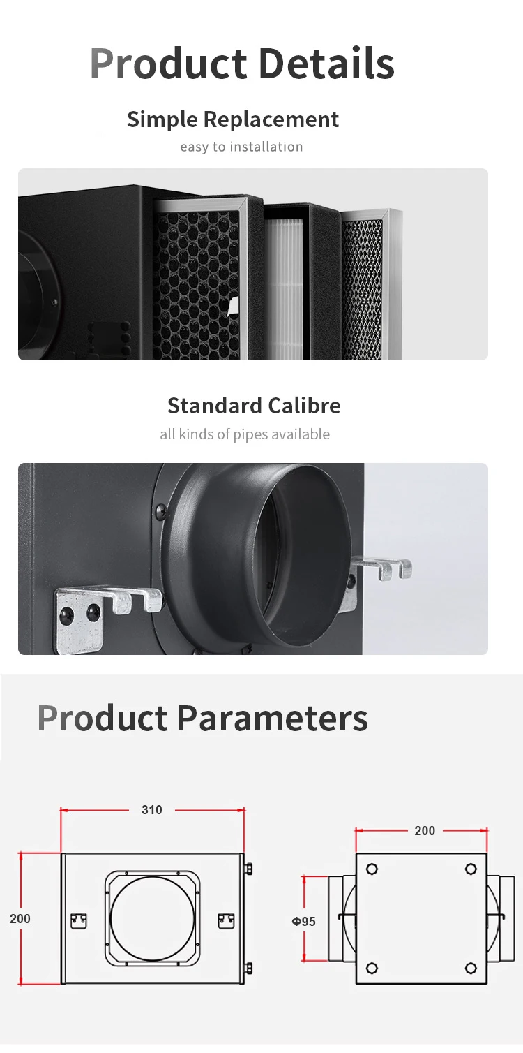 New Arrived 100mm Duct Mounted Air Filter Box ( Connecting 4 Inch In