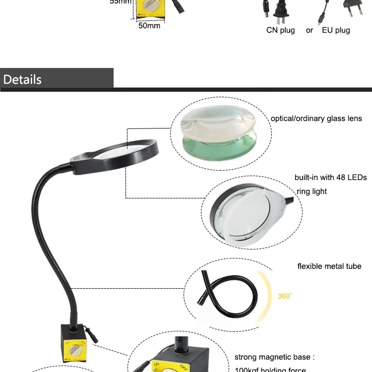 Pdok Multifunction Magnifier With Magnetic Base For Machining ...
