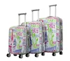 new design milange fabric four wheels 4pcs trolley luggage bag set