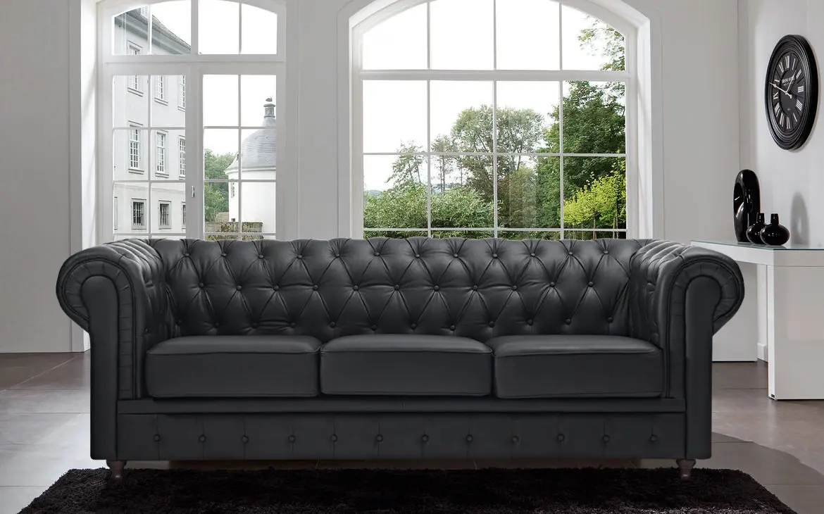 Clic Scroll Arm Tufted On Bonded Leather Chesterfield Clic Scroll Arm Tufted On Bonded Leather Chesterfield Style Sofa Black In Price M Alibaba