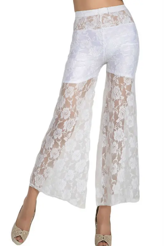 Moda Donna Di Alta Qualità Bianco O Nero Floreale Di Pizzo Piccoli Sexy  Fondi Campana Pantaloni A Zampa D'elefante Fornitore Oem - Buy Pantaloni Di  Pizzo,I Pantaloni Di Pizzo Piccoli,Fondi Campana Product