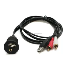 Женский к мужчине USB к 3RCA av-кабель Женский USB к RCA кабель с круглой панелью подходит для авто мотоцикл