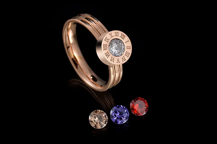 Marlary качество Aaa кубического циркония камнем изменение цвета, сменный камень настроение кольца с римскими цифрами