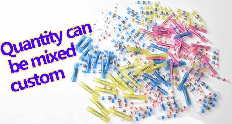 220PCS ring manufacturers spade 4 gauge lug insulated spade heat shrink butt connectors terminals