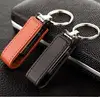 White Black Brown Gray KeyChain 32GB leather pendrive memory stick 2.0 USB Flash Drive Pen drive Free shipping