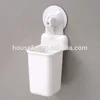 PP plastic white color toothbrush holder with suction cup