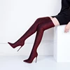 Fashion Ladies Over The Knee Boots Winter Stiletto High Heel Elastic Material Thigh Boots for Women