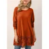 Wholesale High Quality long sleeve warm Woman Pure Color amber Lace Splice Mini Dress