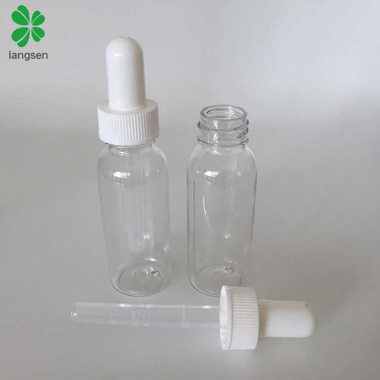 30ml plastic PET clear bottle with dropper