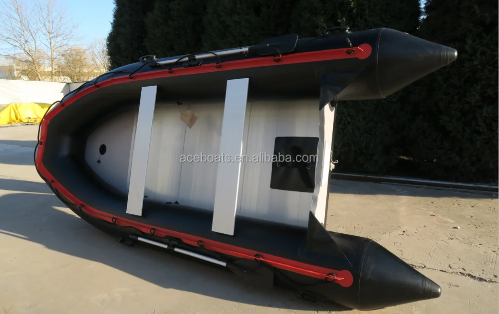 Zodiac Style 4.2m Inflatable Pontoon Boats Fishing Boat With Outboard ...