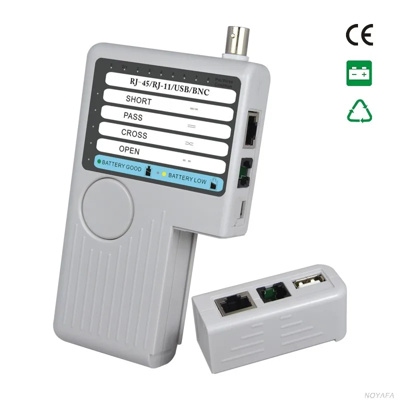 4-in-1 network cable tester use for testing RJ45/RJ11/BNC/USB continuity (NF-3368)
