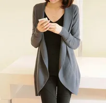 New 2015 Autumn Winter Women Fashion Long Sleeve Scarf Collar Casual Knitted Sweater Cardigans Winter Outwear Knitwear