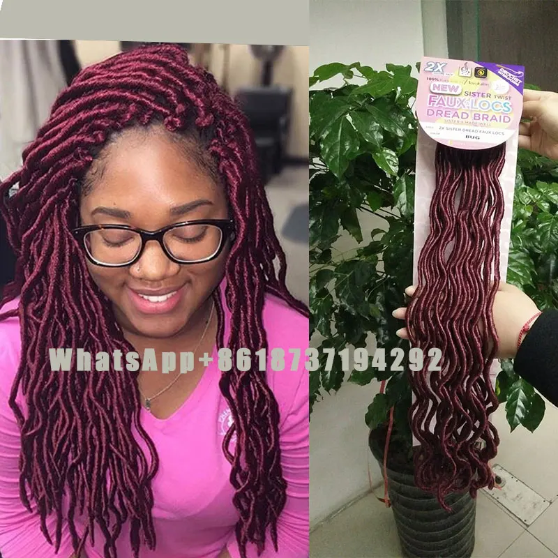 Pre Loop Fauxlocs Crochet Kepang Rambut Dewi Lembut Locs Pre Loop Fauxlocs Crochet Kepang Rambut