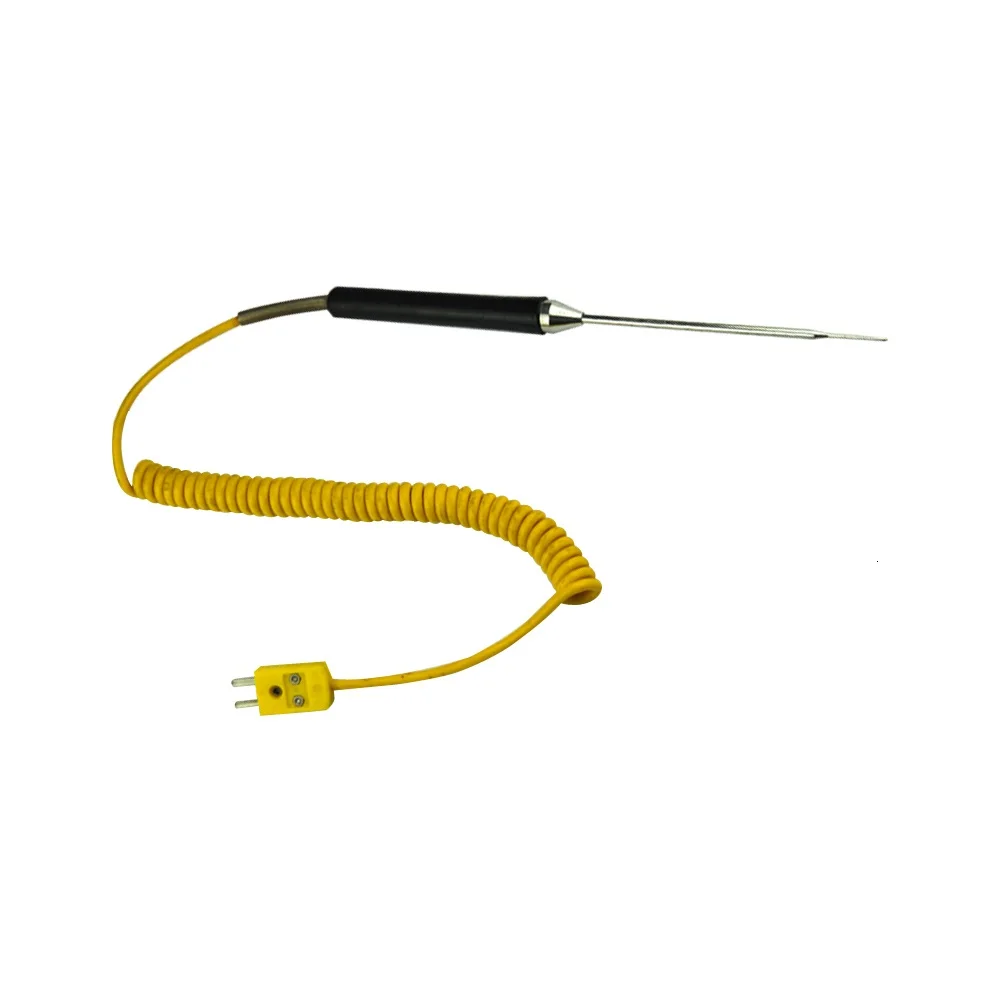 Type K Needle Probe Thermocouple with Soft Cable Yellow Plug
