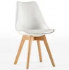 Wholesale modern solid beech wood leather brandon dining chair Wholesale modern dining chairs PP+PU cushion Plastic Tulip chair
