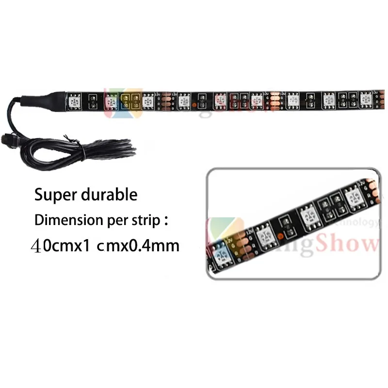 8 PC Advanced Universal Motorcycle Underbody super bright 192LED Multicolor NEON ACCENT Light Kit