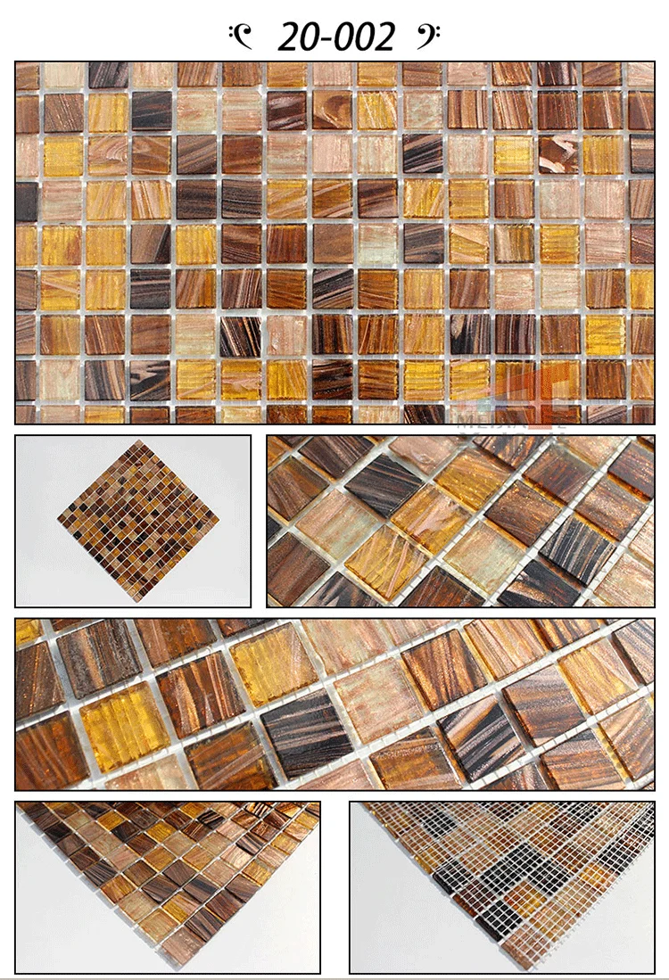 Màu cà phê Thủ Công Bức Tranh Tường Thiết Kế Nhỏ Vuông Gạch Mosaic Thủy Tinh đối với TRUYỀN HÌNH Nền và Nhà Bếp Backsplash Trang Trí